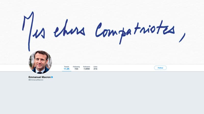Capture d'écran du compte Twitter d'Emmanuel Macron au 10 mars 2022