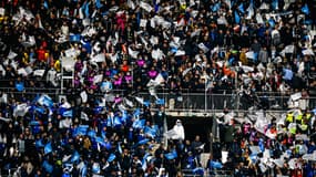 Des supporters de l'OM face à la Lazio