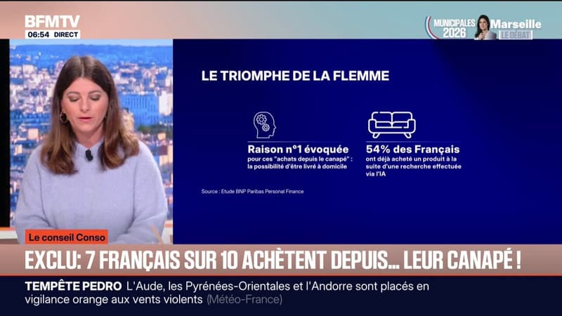 LE CONSEIL CONSO - 7 Français sur 10 achètent au moins une fois par mois en ligne et depuis leur canapé