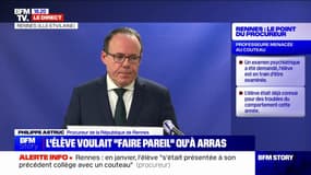 La professeure menacée à Rennes a réagi avec "un particulier sang froid et un très grand professionnalisme", affirme le procureur de la République