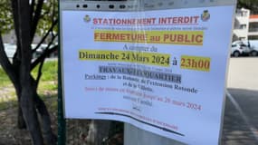 Une partie du parking de la Villette de Cagnes-sur-Mer ferme en mars 2024 pour les travaux du futur écoquartier Canebiers-Villette.