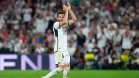 Nacho lors de son dernier match au stade Santiago-Bernabeu avec le Real Madrid, le 25 mai 2024 face au Real Betis (0-0)