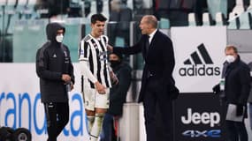 L'altercation entre Alvaro Morata et Massimiliano Allegri lors de Juventus-Genoa