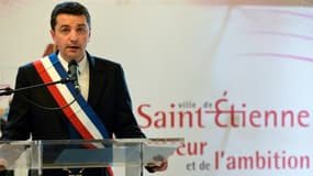 Le maire de Saint-Étienne Gael Perdriau peu après son élection le 4 avril 2014