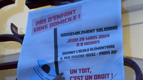 Venue de Montpellier, la famille n'a pas de solution de logement pérenne, une mobilisation a eu lieu ce jeudi 28 mars dans le 20e arrondissement de Paris