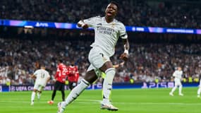 Vinicius après son but contre l'AC Milan en Ligue des champions le 5 novembre 2024.