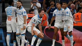 Benjamin Pavard en folie après son but avec l'OM pour sa première au Vélodrome, 19 septembre 2025