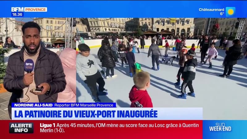 Marseille: la patinoire du Vieux-Port inaugurée