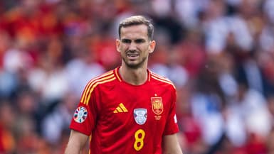 Le milieu de terrain de l'Espagne Fabian Ruiz face à l'Allemgne le 5 juillet 2024