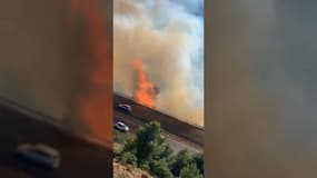 L'incendie qui touche Vitrolles ce mercredi soir.