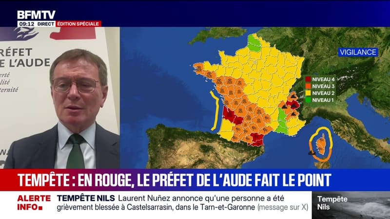 Tempête Nils: Alain Bucquet, préfet de l'Aude, demande aux "concitoyens de rester chez eux"