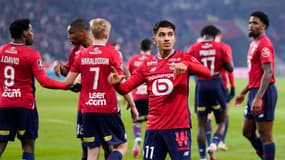 Osame Sahraoui auteur d'un doublé avec Lille lors de la 20e journée de Ligue 1, 1er février 2025