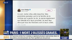Attaque à Paris: "Ce soir, notre ville a été meurtrie", réagit la maire de la capitale, Anne Hidalgo