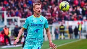 Josh Doig, latéral de l'Hellas Vérone, le 4 janvier 2023