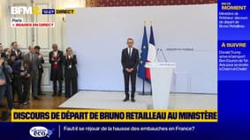 "Je voulais vous remercier et certainement pas partir comme un voleur", a déclaré Bruno Retailleau en quittant le ministère de l'Intérieur