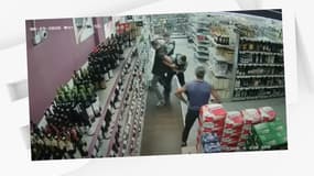 Les images de la vidéosurveillance du supermarché de Breil-sur-Roya (Alpes-Maritimes).