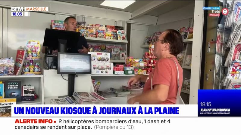 Marseille: un kiosque à journaux de retour à la Plaine