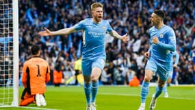 Kevin de Bruyne et Phil Foden lors de la demi-finale aller de Ligue des champions de Manchester City face au Real, fin avril 2022