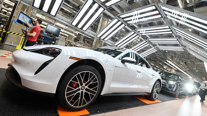 L'usine de Stuttgart (Allemagne) où est assemblée la Porsche Taycan.