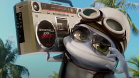 Crazy Frog dans un clip pour la promotion du film Le Flic de Beverly Hills: Axel F sur Netflix le 5 juillet 2024.