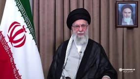 L'ayatollah Ali Khamenei, guide suprême iranien, lors d'une allocution télévisée le 18 juin 2025