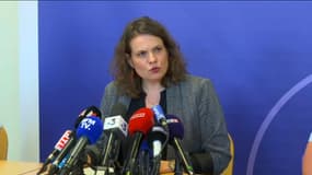 La procureure de la République de Saverne pendant une conférence de presse sur la disparition de Lina le 26 septembre 2023
