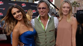 Mickey Rourke en août 2014, avec Jessica Alba et Anastassija Makarenko, sa compagne.