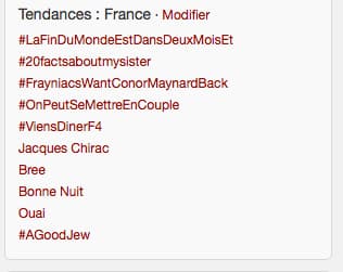 A 23h mercredi, l'expression "#AgoodJew" faisait partie des expressions les plus utilsiées en France sur Twitter. A 23h mercredi, l'expression "#AgoodJew" faisait partie des expressions les plus utilsiées en France sur Twitter.