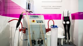 Une machine à liposucer au Congrès de l'International Master Course on Aging Skin (Imcas) à Paris le 1er février 2018.