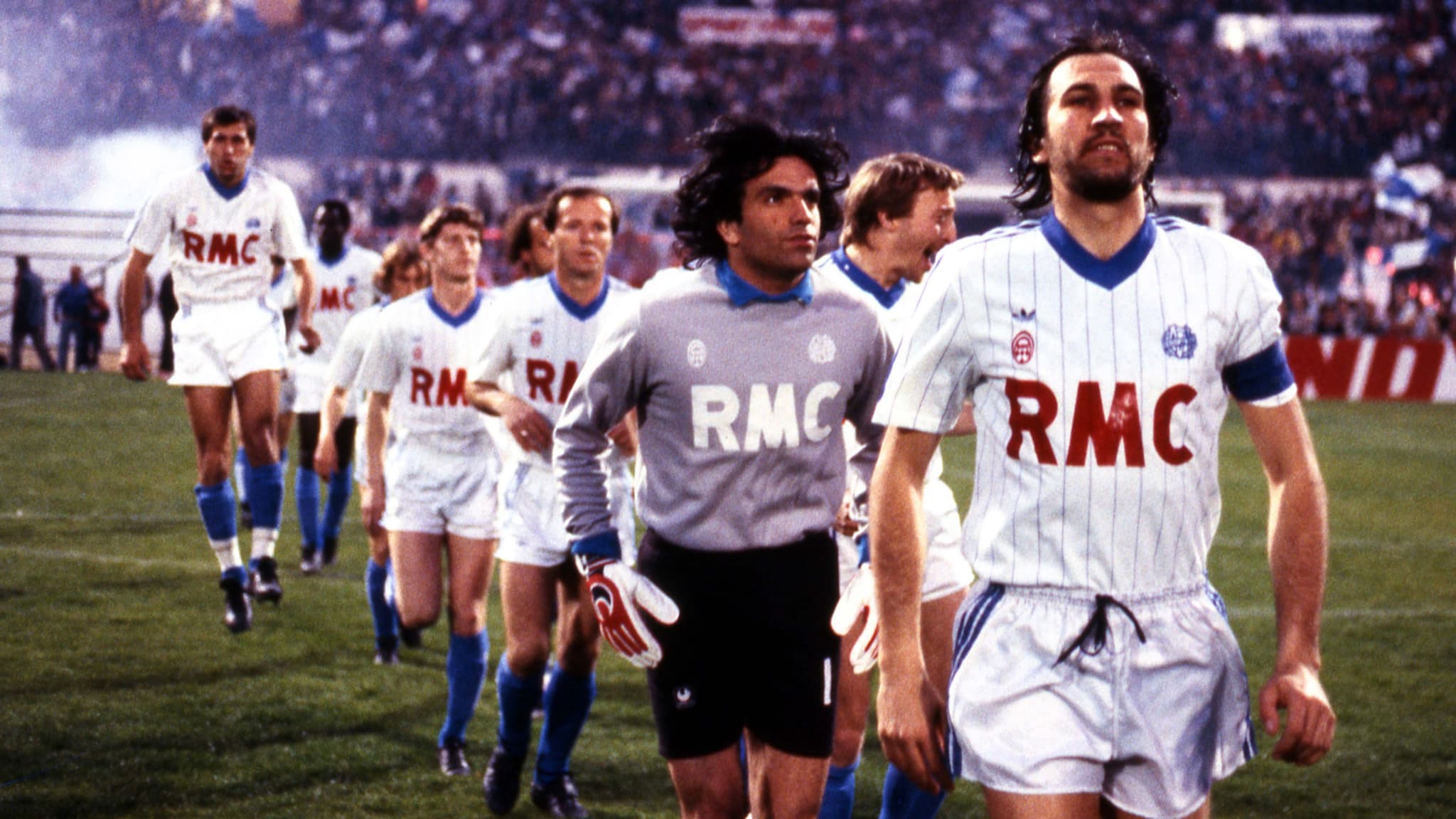 François Bracci, au premier plan, avec l'OM, le 14 avril 1984 François Bracci, au premier plan, avec l'OM, le 14 avril 1984