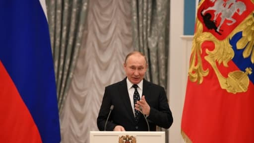 Le président russe Vladimir Poutine, le 20 mars 2018 à Moscou
