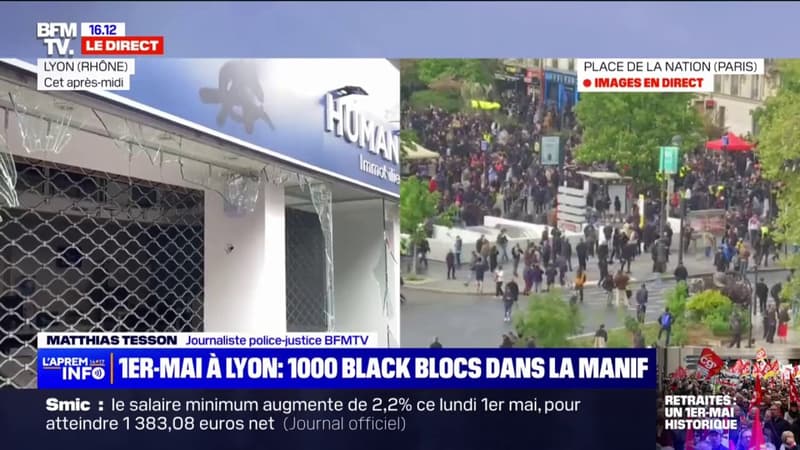 Manifestation du 1er-Mai à Lyon: au moins 7 personnes interpellées sur les 17.000 manifestants