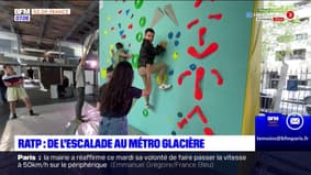 Paris: un mur d'escalade installé au métro Glacière