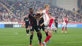 Mika Biereth lors de Monaco-OL, 10 mai 2025.