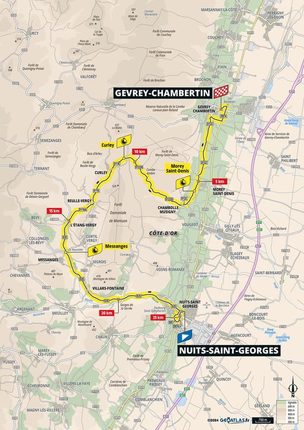 Parcours 7ème étape Tour de France 2024