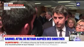 Inondations dans le Pas-de-Calais: rencontre entre Gabriel Attal et des sinistrés