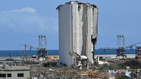 Des silos du port de Beyrouth ce 1er août 2025 après avoir été détruits dans l'explosion survenue il y a cinq ans. 