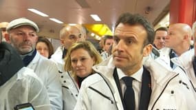 Emmanuel Macron en déplacement à Rungis