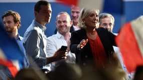 Jordan Bardella et Marine Le Pen en meeting à Hénin-Beaumont, mai 2019