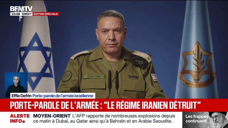 Mort d'Ali Khamenei: "Nous continuons à enlever toute menace contre les citoyens israéliens", dit Effie Defrin, porte-parole de l'armée israélienne