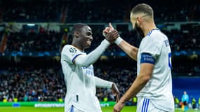 Ferland Mendy et Karim Benzema avec le Real Madrid.