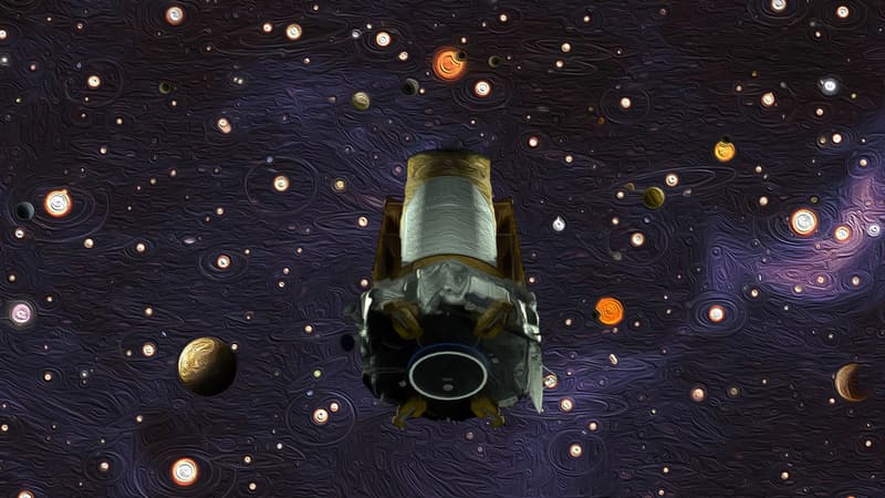 Vue d'artiste du télescope spatial Kepler.