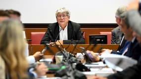 Le président de la commission des Finances de l'Assemblée nationale Eric Coquerel, durant une réunion de la commission à Paris le 16 octobre 2024