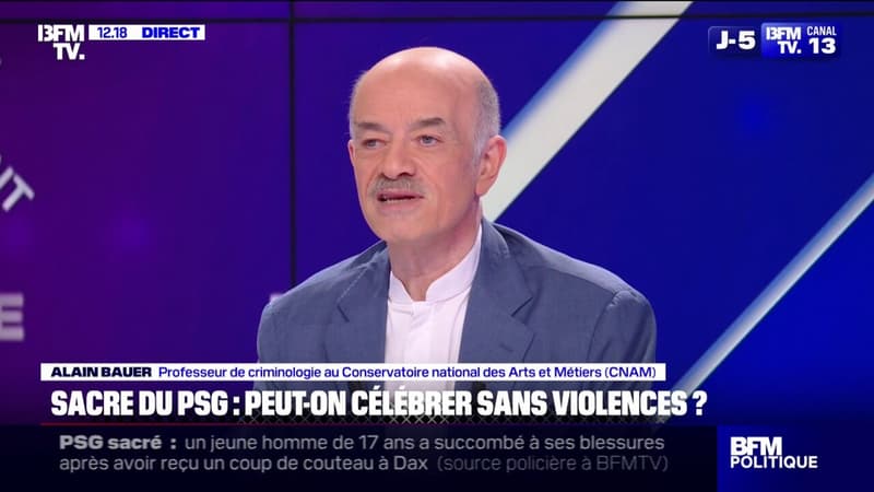 Sacre du PSG: il existe une dégradation générale de la violence d'après Alain Bauer, professeur au CNAM