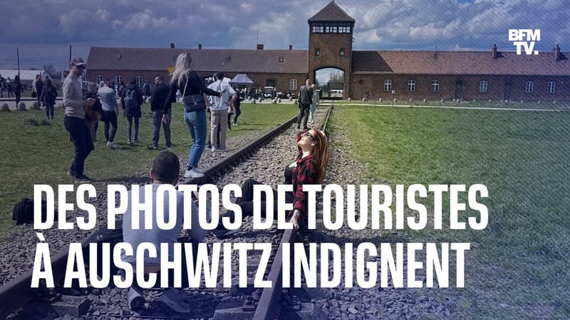 Une photo de bain de soleil sur les rails du camp d'Auschwitz crée la polémique