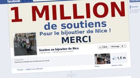 La page de soutien au bijoutier de Nice totalisait un million six cent mille "likes" lundi après-midi.
