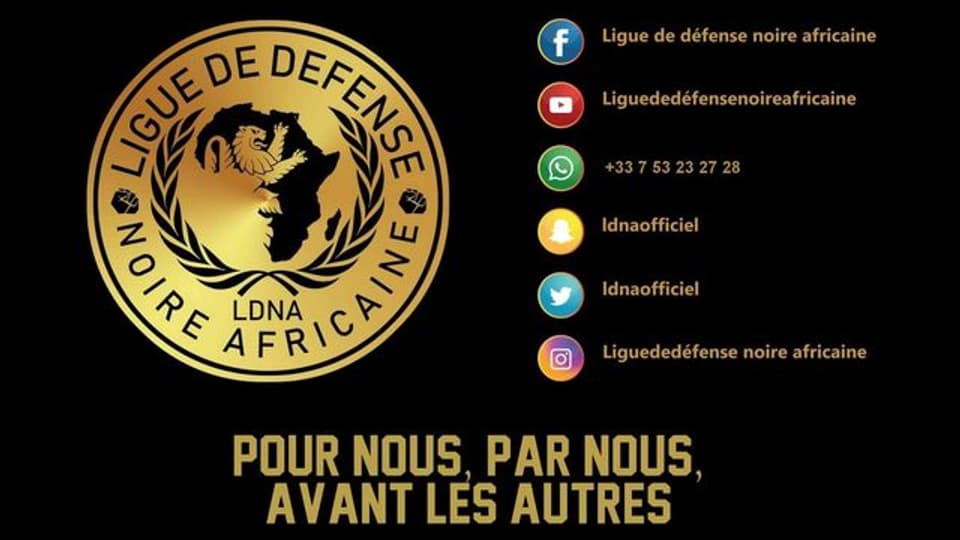 Le logo de la "Ligue de défense noire africaine" Le logo de la "Ligue de défense noire africaine"