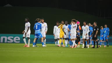 Les joueurs de l'équipe de France après le match nul en Islande (2-2, qualifs Coupe du monde 2026), le 13 octobre 2025