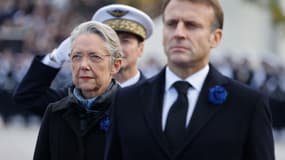 Élisabeth Borne et Emmanuel Macron le 11 novembre 2023 