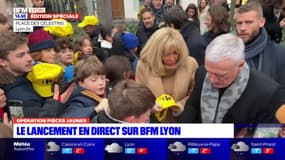Opération des Pièces jaunes: l'arrivée de Didier Deschamps et Brigitte Macron à Lyon